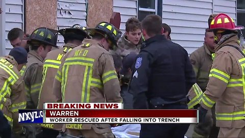 Police & fire crews conduct trench rescue outside of Warren home