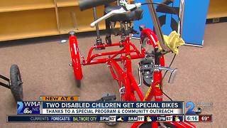 Two disabled children get special bikes thanks to local outreach program
