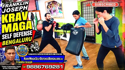 Franklin Joseph Krav Maga in Bengaluru (Self Defense) ~ Round House Kick Bag Work A355 #KravMaga