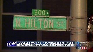 13-year-old girl and 38-year-old male shot in Baltimore