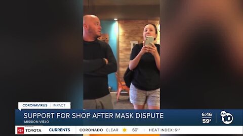 Support for Mission Viejo shop after mask dispute