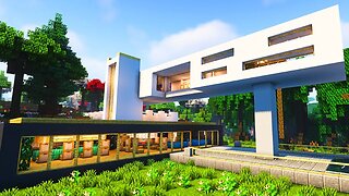 Minecraft how to build a Modern house | cantilevered house