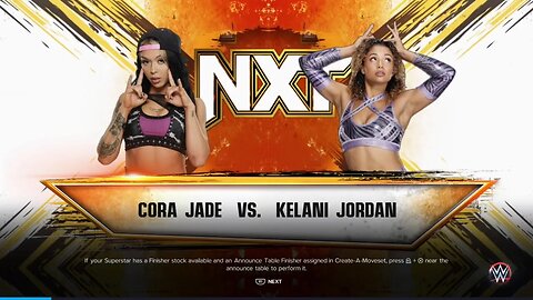 NXT Cora Jade vs Kelani Jordan