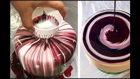 Extra Satisfying Mirror Glaze Cake Decorating Compilation