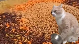This cat knows where the good food is at! Can you blame him?