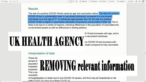 UK Health Agency now REMOVING relevant information