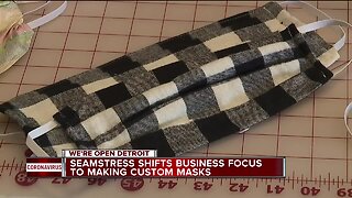 Dress designer in St. Clair Shores transitions to make face masks