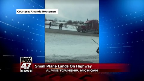 Small plane lands on highway in Sparta on Thursday