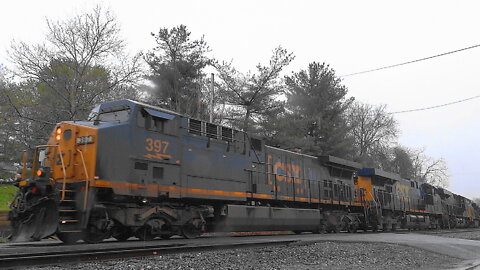 CSX Freight Train with Nathan P5 Air Horn at Point of Rocks