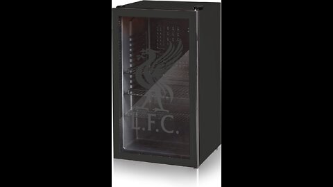 Official Liverpool Football Club Glass Fronted Under Counter Fridge, Black, 85W, 80L Capacity