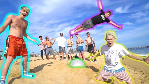 WORLD'S BEST FIT BALL FLIPS AT THE BEACH!