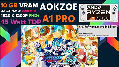 MEGA MAN X DiVE Offline running on AOKZOE A1 Pro 10 GB VRAM/*AMD Adrenalin 23.9.1 Official Drivers*