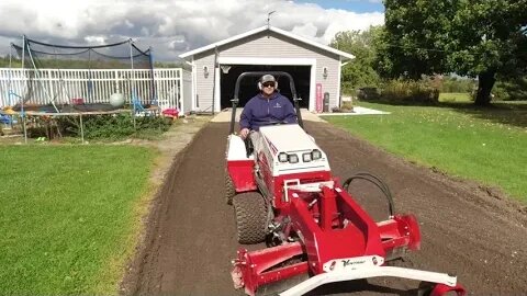 Crushed Asphalt Driveway Repair with Ventrac 4520 Power Rake