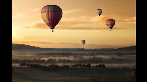 Relax with hot air balloons and 432 Hz music (Solfeggio Frequencies)