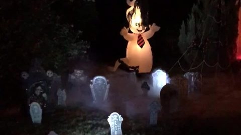 Home goes all out for extremely detailed Halloween decorations
