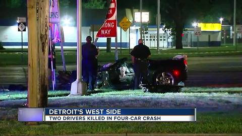 Two killed in four car crash in Detroit, witness and victim speak