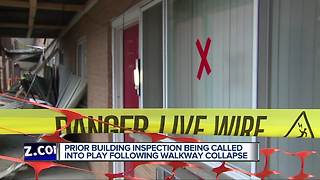 Building Inspections questioned after walkway collapse at Detroit apartment