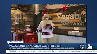 Vagabond Sandwich Company says "We're Open Baltimore!"