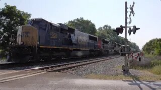 CSX M369 Manifest Mixed Freight Train with SD70MAC Lead from Sterling, Ohio June 3, 2023