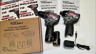 Hyper Tough 12V Max Cordless Brushless 2 Tool Drill & Impact Driver Kit Unboxing Model 98820