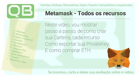 MetaMask - Tutorial Completo AirdropsQB - Vale sua inscrição