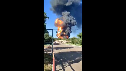 Ukrainian tank factory after a missile strike