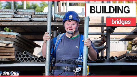 Down's Syndrome lad living his 'dream' after firm take him on as apprentice scaffolder