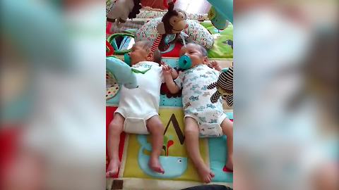 "Twin Baby Boys Both Have the Hiccups While Having A Nap"