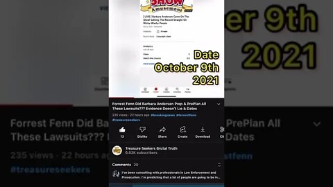 Forrest Fenn/ Barbara Andersen Prep & PrePlan Lawsuits Against Everyone??? Look At Dates Everyone 😎
