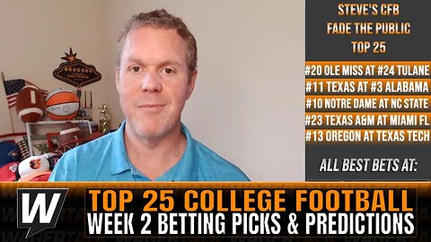 College Football Week 2 Picks and Odds | Top 25 College Football Betting Preview & Predictions