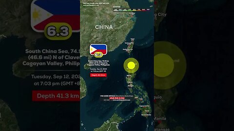 Philippines Earthquake - South China Sea, 74.9 km N of Claveria, Cagayan Valley, Philippines