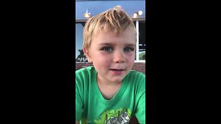 Little boy thinks he's an Amazon Echo machine