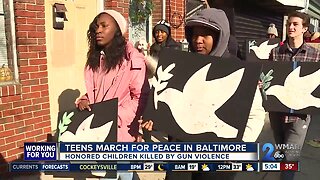 Teens march for peace in Baltimore