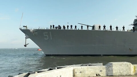 USS Arleigh Burke Departs Naval Station Norfolk