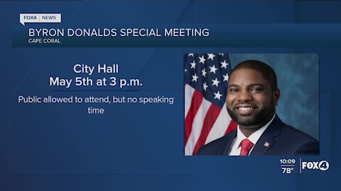 Rep. Byron Donalds scheduled to be in the Cape Wednesday