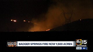 Badger Springs Fire now 1,500 acres