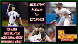 The Box Score Mound Visit I #MLB #NEWS&NOTES for 12052022 #FredMcGriff2023HOF #deGrom #Verlander