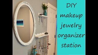 DIY Makeup and Jewelry Organizer Station Ideas for Small Spaces