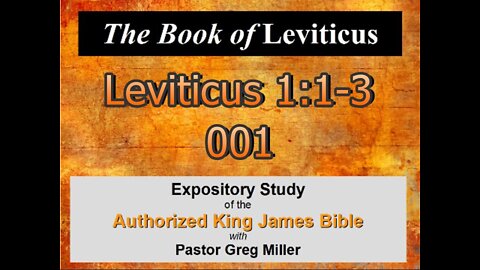 001 Leviticus 1:1-3 (Leviticus Studies)