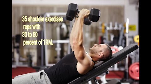 Mimoun 35 shoulder exercises reps with 30 to 50 percent of 1RM.