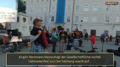 Jürgen Hartmann beunruhigt der Gesellschaftliche verfall - Halloweenfest 2021 bei Salzburg wacht auf