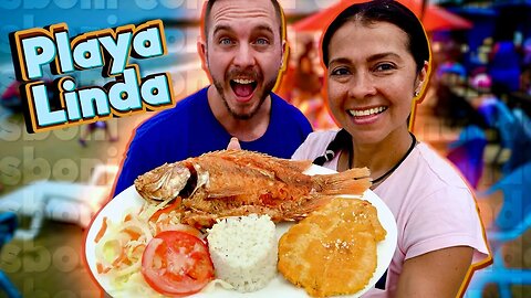 Comiendo Mojarra Roja en Playa Linda | Cartagena de Indias