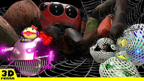 Pacman & Chain Chomp VS GIANT VENOMOUS SPIDER