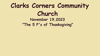 11/19/2023 The 5 F's of Thanksgiving