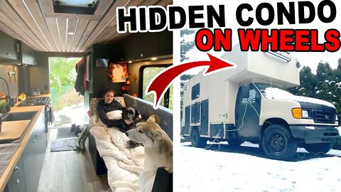 WINTER CAMPING in a LUXURY CONDO ON WHEELS