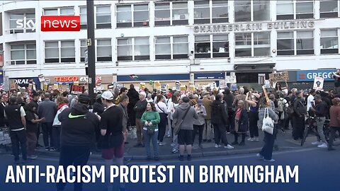 'Racists are not welcome in Birmingham': Crowd gathers for anti-racism protest