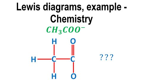 Lewis diagrams, acetate anion, CH3COO-, example - Chemistry