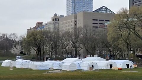 TENTS in Central Park NYC - Military Bringing Children Up from the D.U.M.B.S.