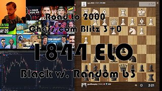 Road to 2000 #296 - 1844 ELO - Chess.com Blitz 3+0 - Black vs. Random b3 Attack