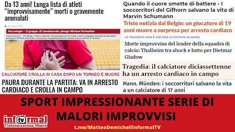 SPORT: IMPRESSIONANTE SERIE DI MALORI IMPROVVISI